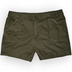 St. John's Bay Men's 7" Dark Green Outdoor Cargo Khaki Shorts Men Sz 42